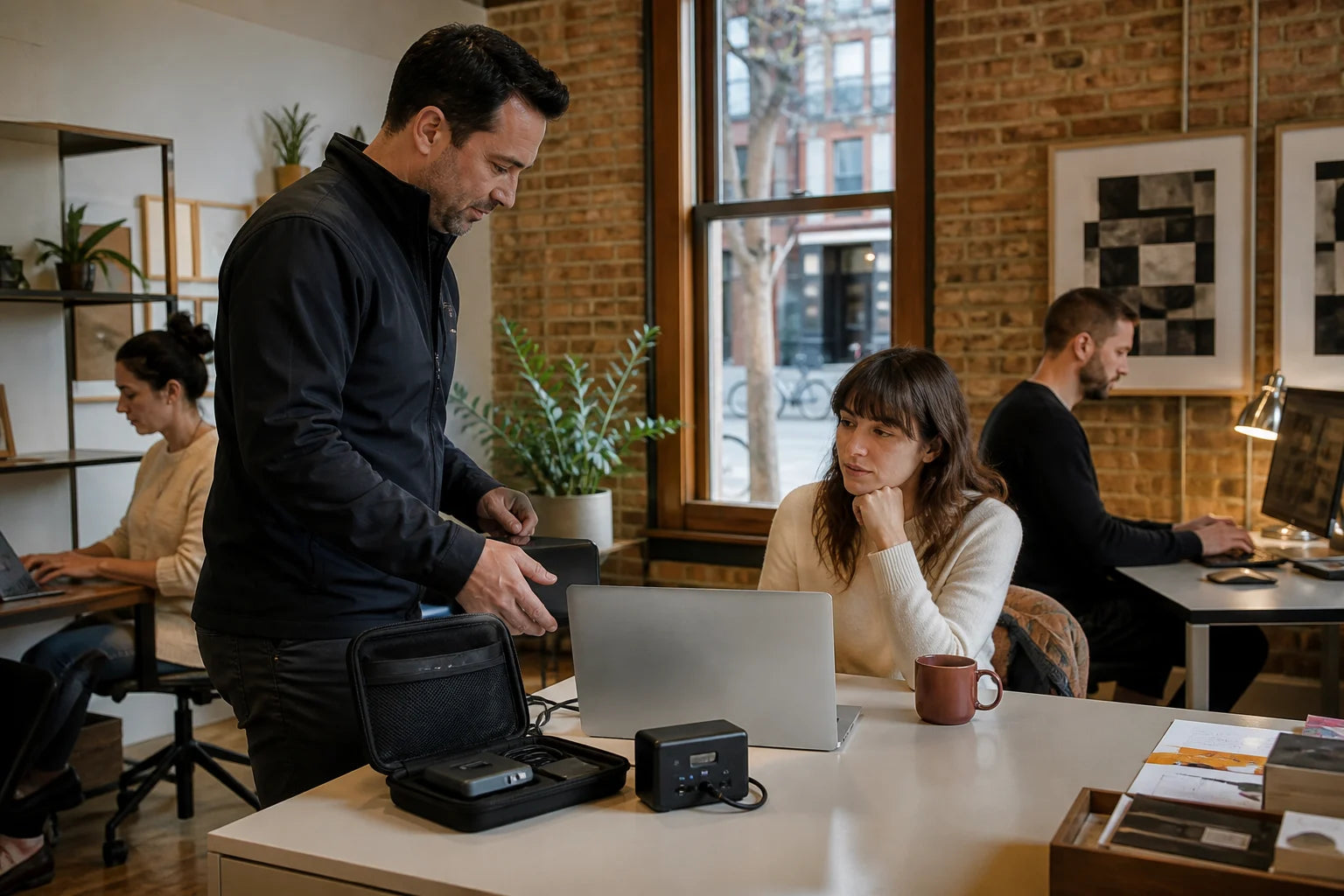 Local technician helping a small Chicago business restore a working laptop setup